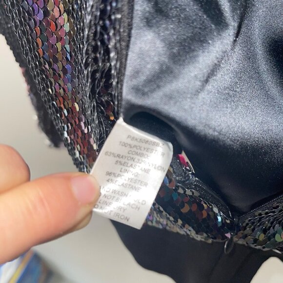 Parker Bodysuit Size Medium Black Cher Combo Sequins Embellished Petrol New - Picture 7 of 10